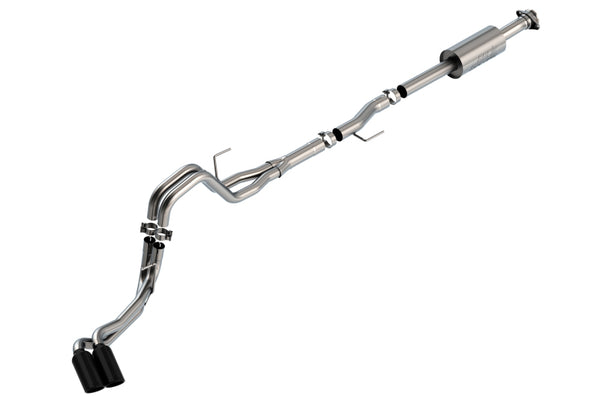 Borla Cat-Back Exhaust System for Ford F-150 2021 2.7L/3.5L - S-Type with Black Chrome Tips