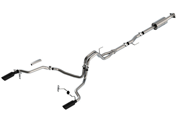 Borla Cat-Back Exhaust System for Ford F-150 2021 2.7L/3.5L - S-Type with Black Chrome Tips