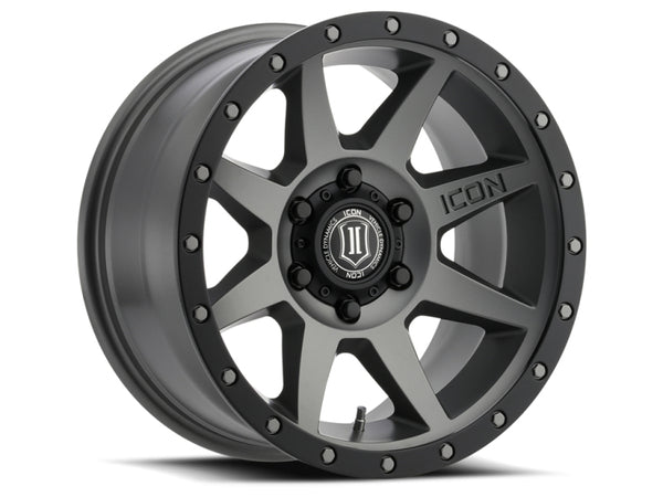ICON Rebound 18x9" Wheel - 6x5.5 Bolt Pattern, 0mm Offset, 106.1mm Bore, Titanium Finish