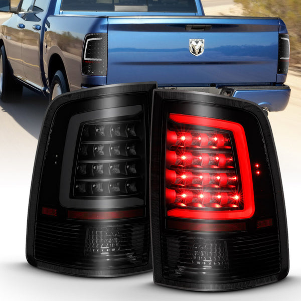 ANZO LED Tail Lights Black Housing/Smoke Lens Dodge Ram 1500 (20092018)