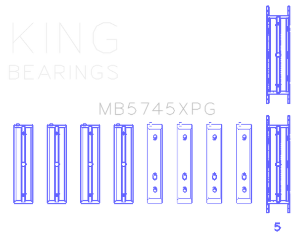 King Engine Bearings Subaru FA20 FB20 Performance Tri-Metal Main Bearing Set - Size +.025mm