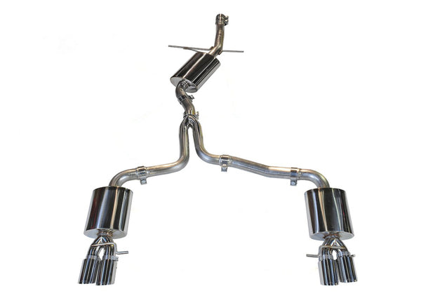 AWE Tuning Touring Edition Catback Exhaust for Audi B8 A4 - Quad Polished Silver Tips
