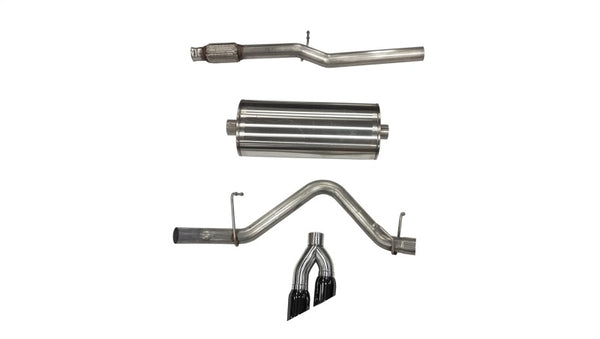 Corsa Cat-Back Exhaust for 2019-2024 Chevy Silverado 1500 5.3L Crew Cab Short Bed - Dual Rear Exit with Black Tips