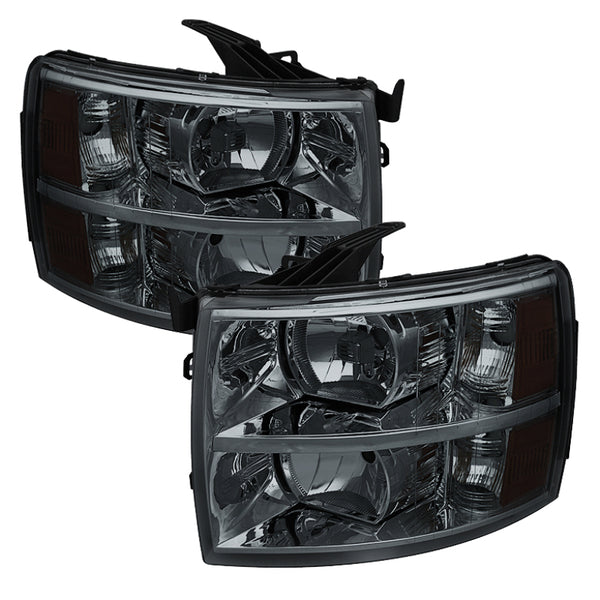 xTune Chevy Silverado 07-13 Crystal Headlights Smoked HD-JH-CS07-AM-SM