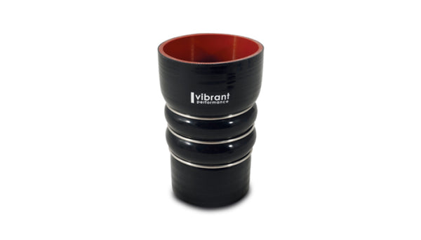 Vibrant Silicone Coupling 4 Ply Aramid CAC Transition Hose 4in x 3.5in Inlet/Outlet - Black