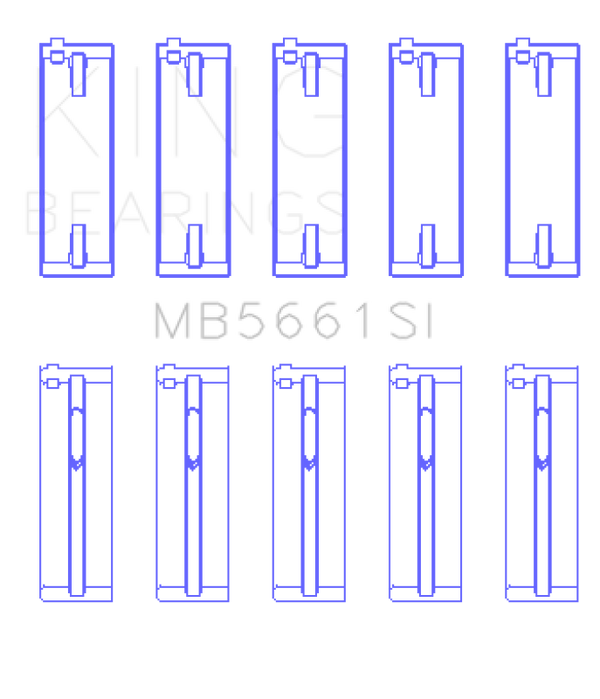 King Engine Bearings Volkswagen AMB/BYK/BBX Silicon Bi-Metal Aluminum Main Bearing Set - Size STD