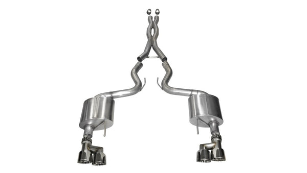Corsa 2015-2018 Ford Mustang GT 5.0 3in Cat Back Exhaust with Quad Tips