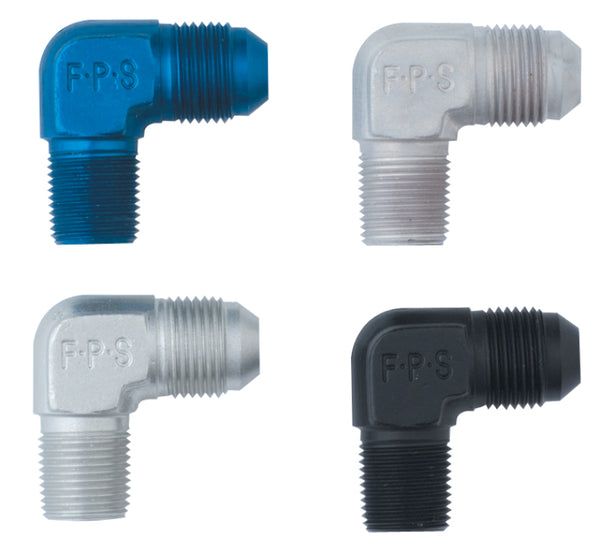 Fragola 3AN to 1/8 NPT 90 Degree Black Adapter