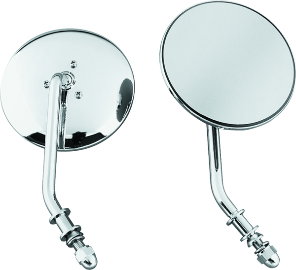 Bikers Choice Chrome 4in Round Short Stem Mirror - Right Side (65-Up)