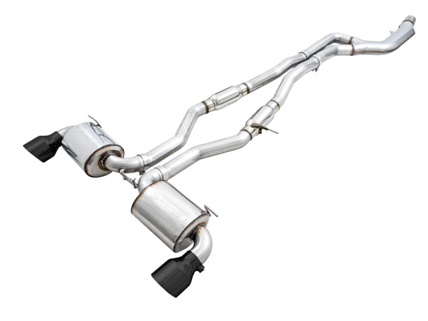 AWE Tuning Touring Edition Resonated Catback Exhaust for 2020 Toyota Supra A90 - 5in Diamond Black Tips