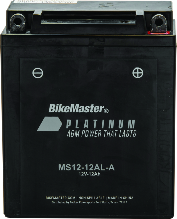 BikeMaster Platinum AGM Battery MS12-12AL-A (12V) for BMW F650 & Kawasaki EN500C