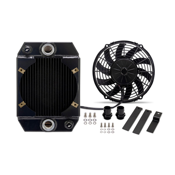 Mishimoto Universal Aluminum Radiator Threaded 16AN Inlet/Outlet Black Finish Multiple Mounting Points P/N MISMMRAD-UNI-DRGBK