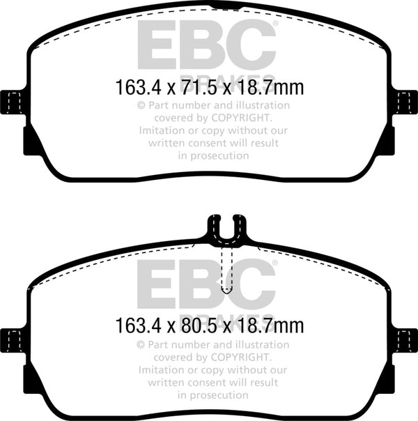 EBC Yellowstuff Front Brake Pads for 2019+ Mercedes-Benz A220 Sedan (V177)