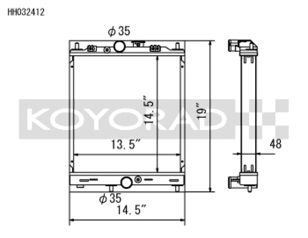 Koyo 03-07 Mitsubishi Evolution 7/8/9 Turbo (MT) Half-Size RACE Radiator