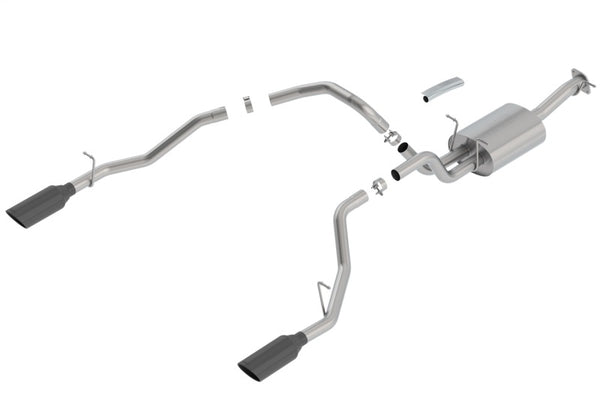 Borla 2019 RAM 1500 5.7L V8 Catback Exhaust - Touring with Black Chrome Tips