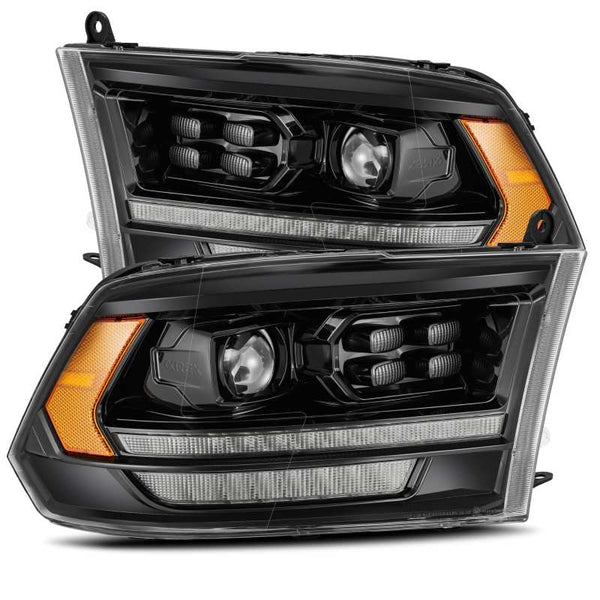 AlphaRex PRO-Series Projector Headlights Plank Style Alpha Black w/ Sequential Signal & DRL for 2009-2018 Dodge Ram 1500HD