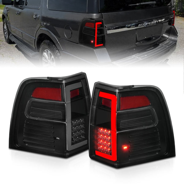 ANZO LED Tail Lights for Ford Expedition 20072017 Black Housing, Smoke Lens