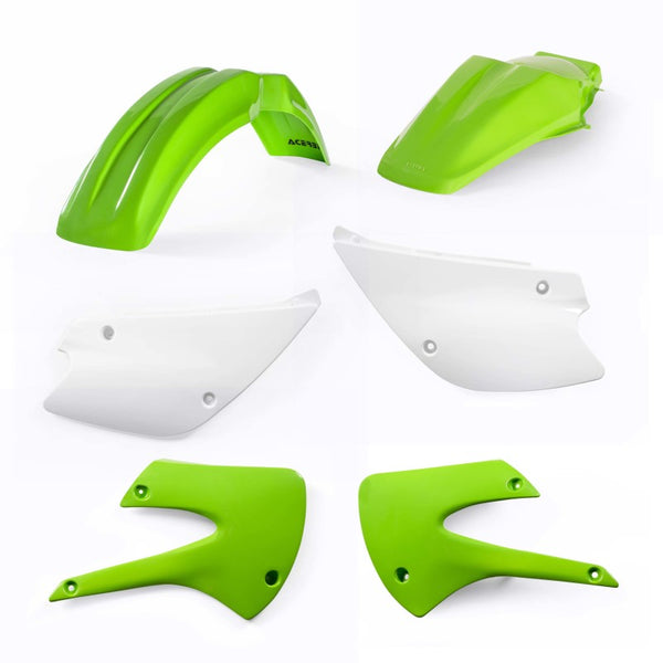 Acerbis Green/White Plastics Kit Kawasaki KX85/KX100 (20012013) & Suzuki RM100 (20032006)