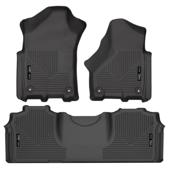 Husky Liners Weatherbeater Front & 2nd Seat Floor Liners for 19-21 RAM 2500/3500 Mega Cab - Black