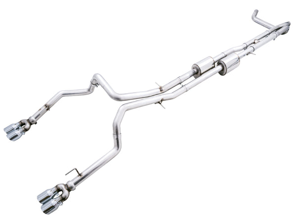AWE Tuning 0FG Cat-Back Exhaust for 4th Gen GM 1500 6.2L Quad 5in Chrome Tips