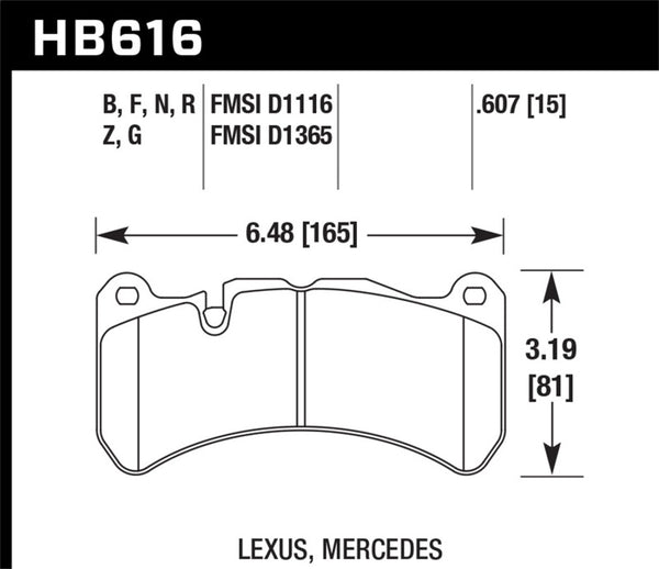 Hawk HPS High Performance Front Brake Pads for 2008-2009 Lexus IS-F