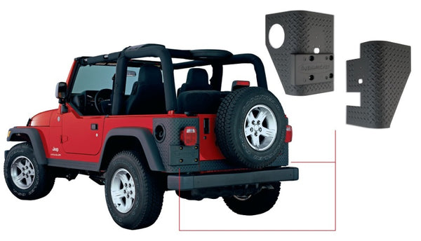 Bushwacker Trail Armor Rear Corners for 1997-2006 Jeep Wrangler - Black