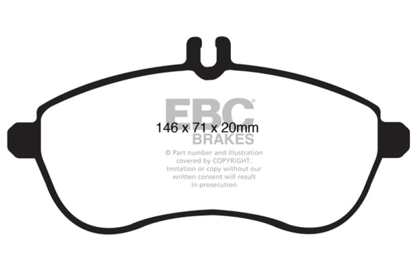 EBC Ultimax2 Front Brake Pads for 12-14 Mercedes-Benz C250 (W204) 1.8 Turbo