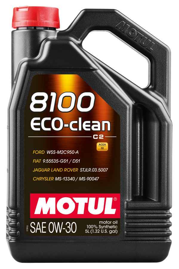Motul 5L Synthetic Engine Oil 8100 0W30 4x5L ECO-CLEAN ACEA C2 API SM ST.JLR 03.5007