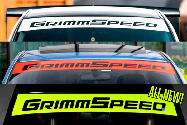 GrimmSpeed 2002+ Subaru WRX/STI & 2005-2009 Legacy GT Windshield Banner - White - 43in