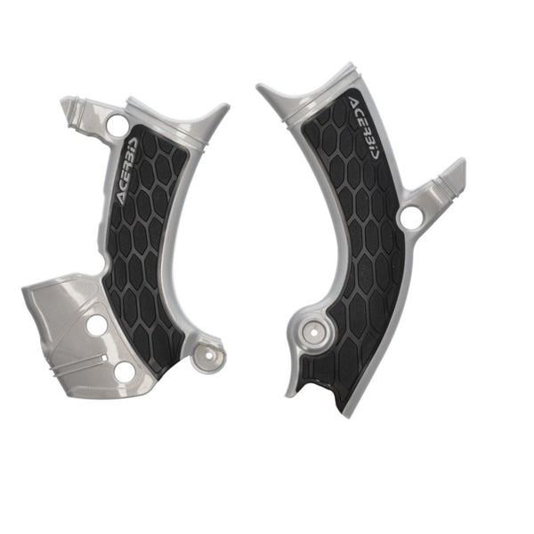 Acerbis X-Grip Frame Guards for 2023+ Yamaha YZ450F - Silver/Black