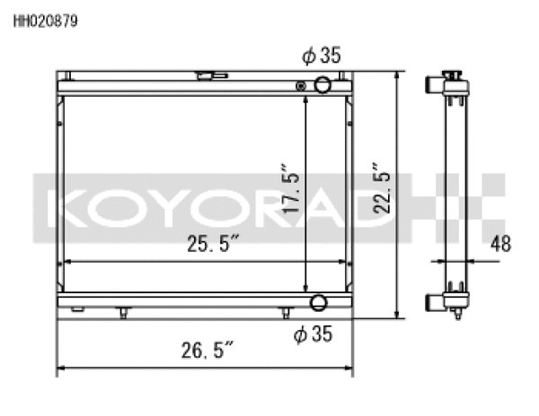 Koyo 1998-Aug 2000 Nissan Skyline GT-R R34 2.6L Turbo Radiator