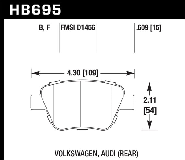 Hawk HPS Street Rear Brake Pads for 12 Audi A3 & 11-12 VW Golf GTI/Jetta Series