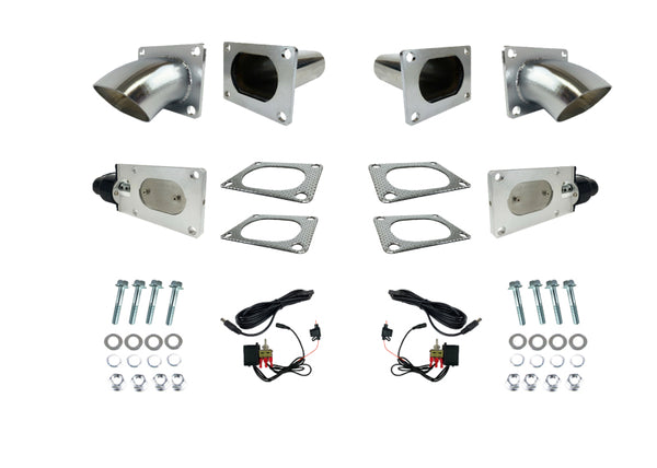 Granatelli 3.0" Oval Stainless Steel Electronic Exhaust Cutout System - Set of 2