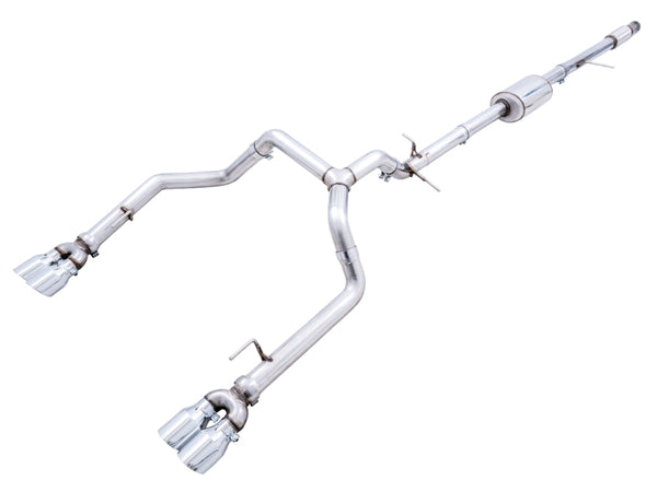 AWE Tuning 0FG Catback Exhaust - 4th Gen GM 1500 5.3L Split Rear Exit, Quad 4in Chrome Tips