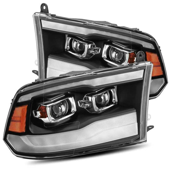 AlphaRex PRO-Series Projector Headlights Black w/Sequential Signal & DRL for Dodge Ram 1500HD (20092018)
