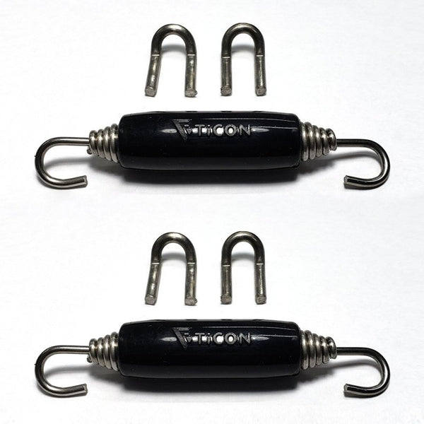 Ticon Industries Black Silicone Titanium Spring Tab and Spring Kit (4 Tabs/2 Springs) - 2 Pack