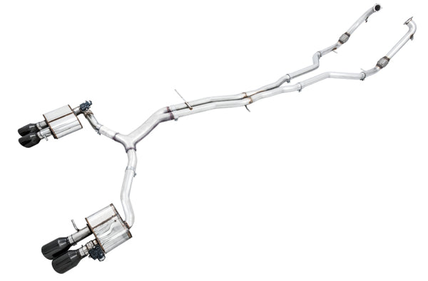 AWE Tuning SwitchPath Catback Exhaust for Audi B9 S5 Sportback - Non-Resonated, Black 102mm Tips