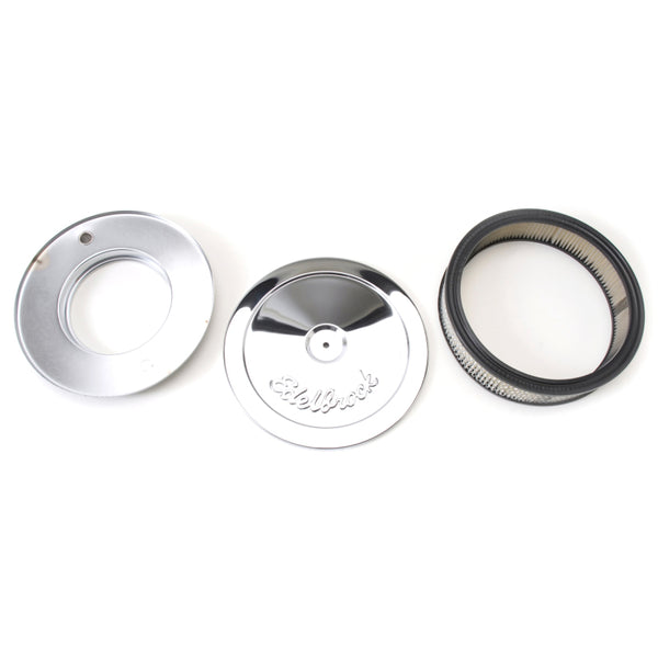 Edelbrock Pro-Flo Series Round Air Cleaner - 10" Dia x 3.5" Chrome Top