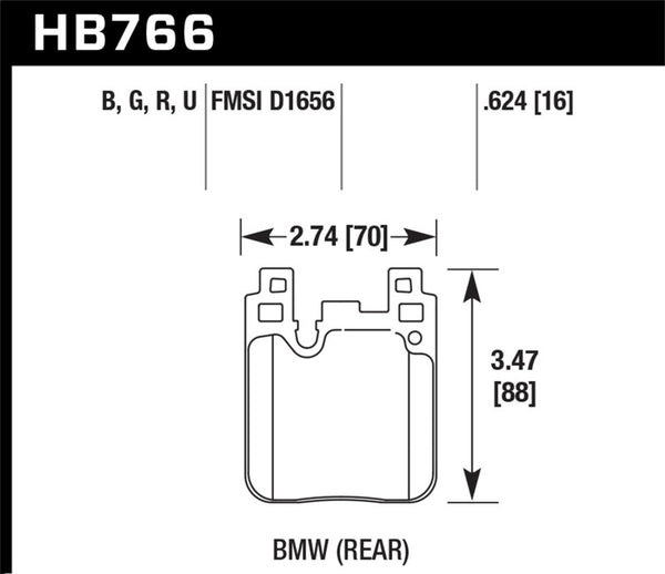 Hawk Performance HP+ Rear Brake Pads for 14-20 BMW 2-Series & 12-18 BMW 3-Series