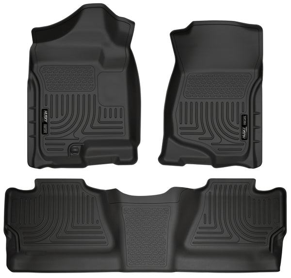 Husky Liners WeatherBeater Black Floor Liners for 2007-2012 Chevy Silverado/GMC Sierra Crew Cab