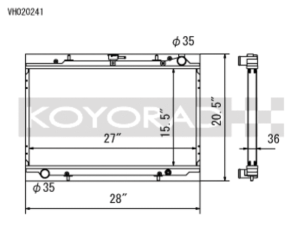 Koyo 90-96 Nissan 300ZX 3.0L Non Turbo MT Radiator
