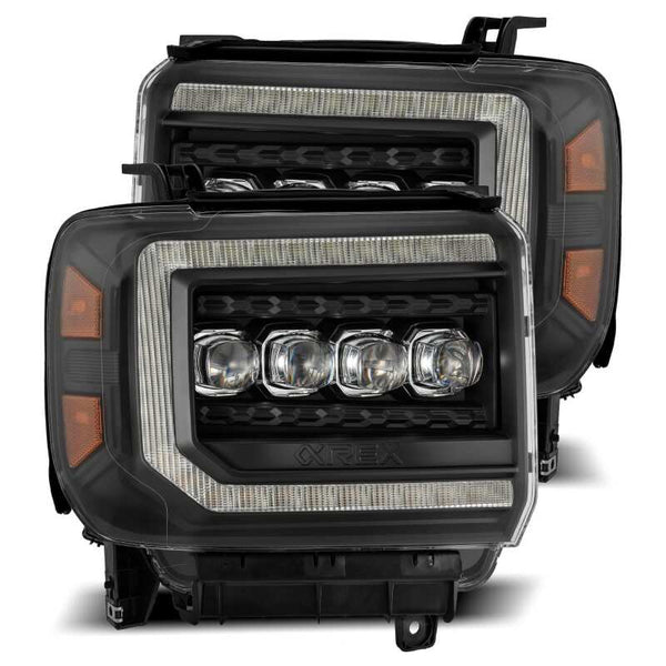 AlphaRex NOVA LED Projector Headlights (Black) for GMC Sierra 2500 HD 20152018