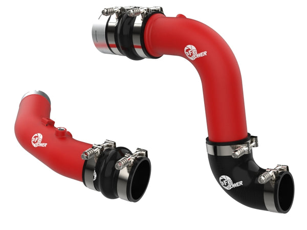 aFe BladeRunner Aluminum Hot & Cold Charge Pipe Kit for 2023-2025 Ford F250/F350 V8 6.7L - Red