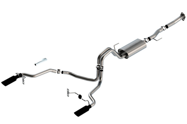 Borla F-150 2021 5.0L 2dr RC SB (122.8 WB) XL/XLT 3/2.25 SRE Cat-Back S-Type Black Chrome Tips