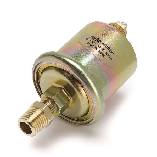 AutoMeter 100 PSI Replacement Oil Pressure Sender w/ 1/4" Adapter Bushings (Short Sweep Electric Air Core)