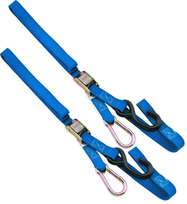 BikeMaster Blue Carabiner Soft Hook Tie-Down Strap
