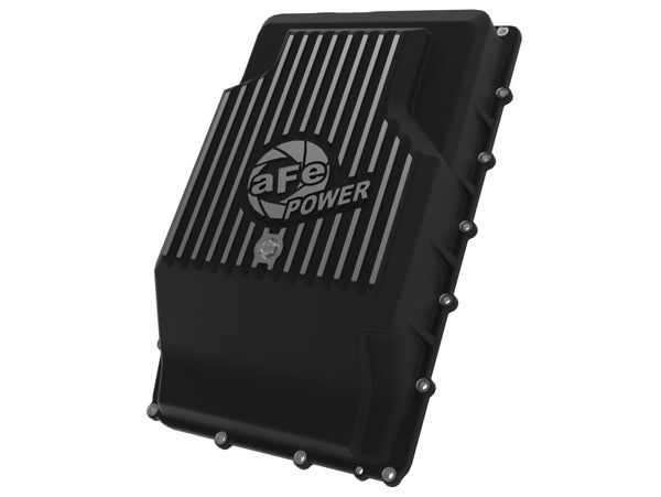 aFe Pro Series Rear Transmission Pan for 2017-2024 Ford F-150 10R60/10R80 - Black with Machined Fins