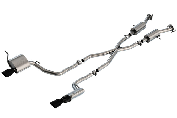 Borla S-Type Cat-Back Exhaust System for 14-20 Jeep Grand Cherokee 3.6L V6 - Black Chrome