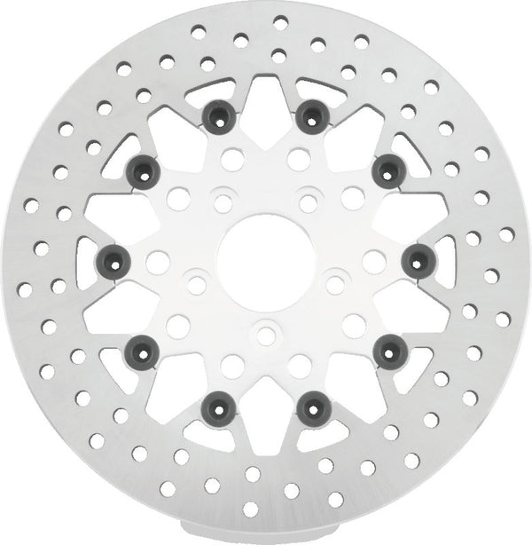 Twin Power 08-Up FLH FLT Rear 11.8in Floating Rotor Mesh Silver
