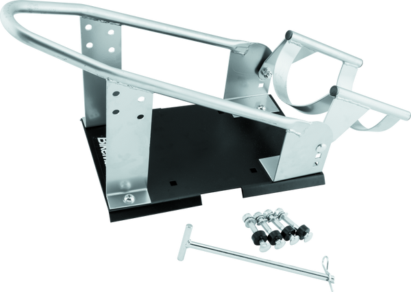 BikeMaster Heavy Duty Wheel Chock Silver Steel Construction